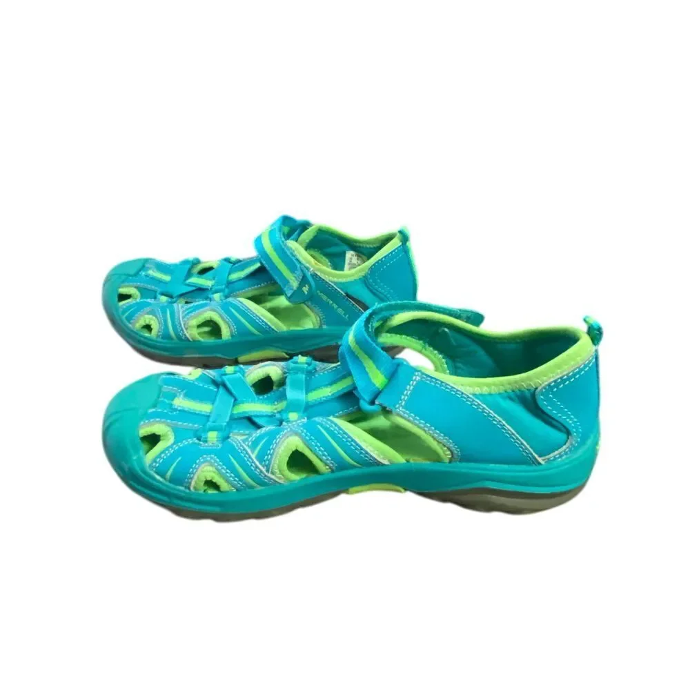 Merrell Water‎ Sport Sandal Outdoor Hiking Beach Aqua Shoes Turquoise Lime Sz 5M
